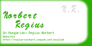 norbert regius business card